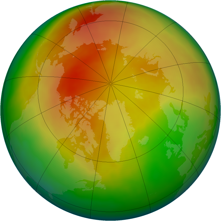 Arctic ozone map for March 2012